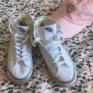 Vans canvas white skate shoes